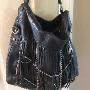 B Makowsky black leather purse